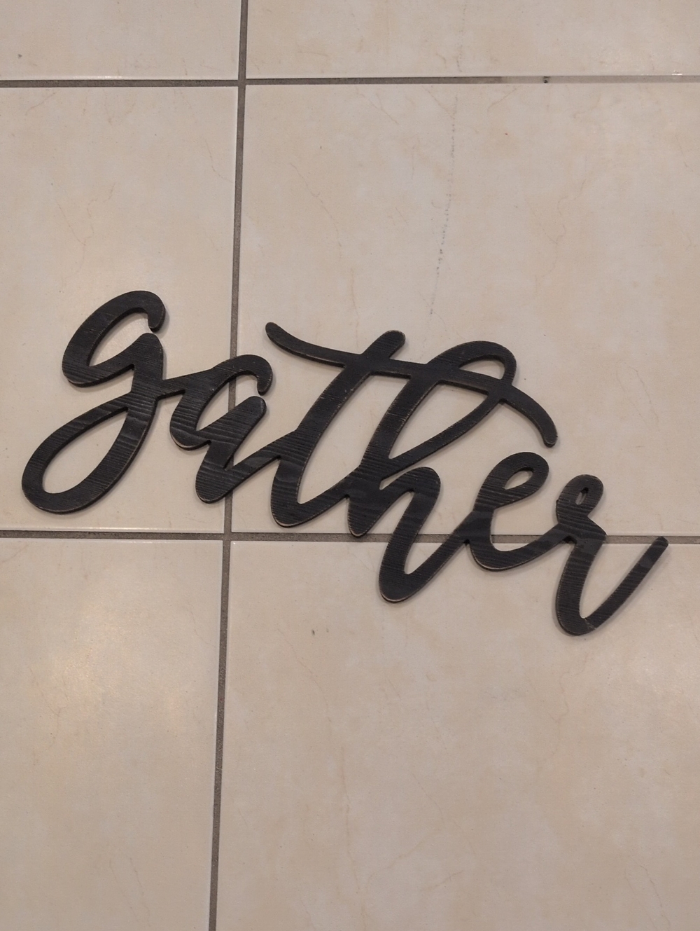 Black "Gather" Script Wall Decor